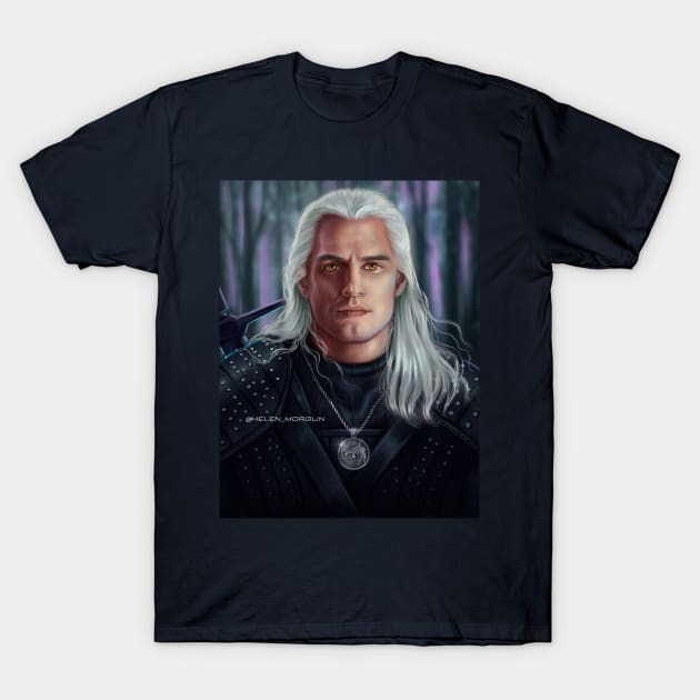 Geralt Fan art T-Shirt by helen_morgun